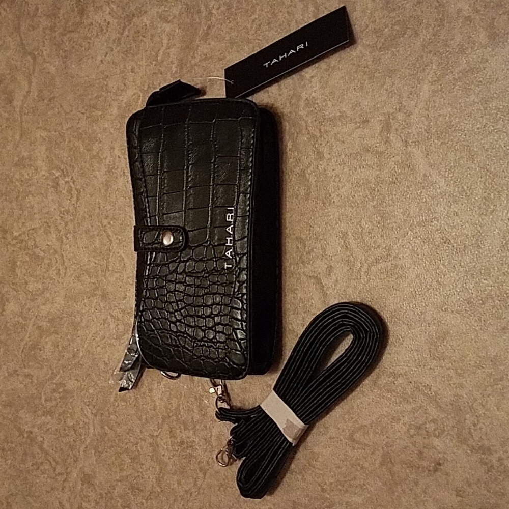 NWT.  TAHARI Black Crossbody Bag